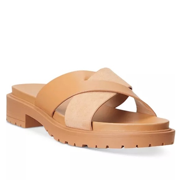 Lauren Ralph Lauren Shoes - Lauren Ralph Lauren Kelsie Crisscross Flat Slide Sandals,  Tan, Size 8, NWOB